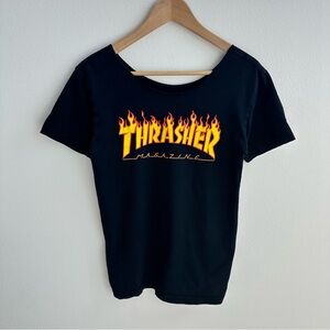 Thrasher Off the Shoulder skater graphic tee